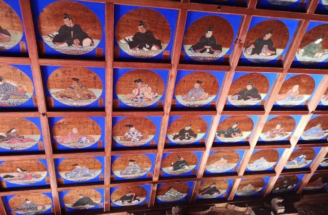 Lattice ceiling painting of Takatori Tenman-gu Shrine