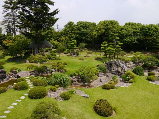 The garden seen from the second floor of the house