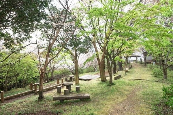 The sidewalk of Toriya Shiroyama Park