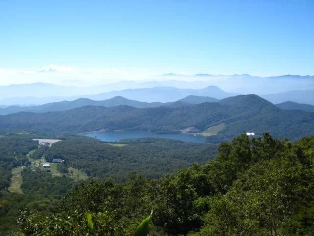 View from the top of the mountain (Aniga Bald, towards Asama)