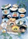 Dinner with mountain food. The photo shows an example of dinner for 15,750 yen per night