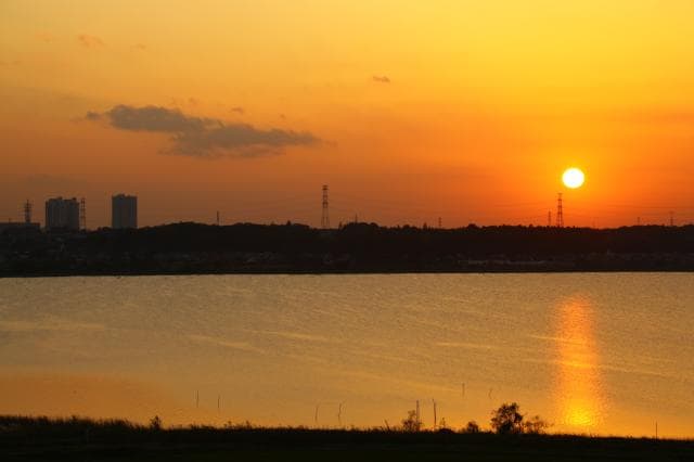 印旛沼サンセットヒルズからの夕景