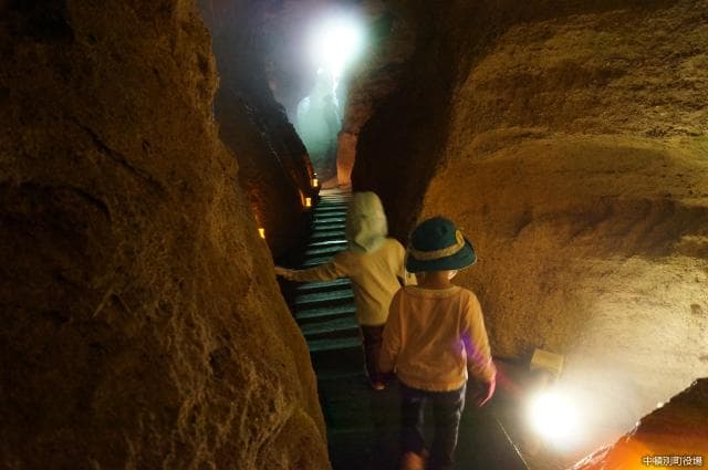 The inside of the limestone cave