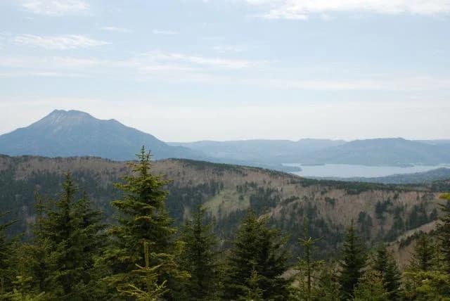 Mt. Oakan and Lake Akan seen from Mt.