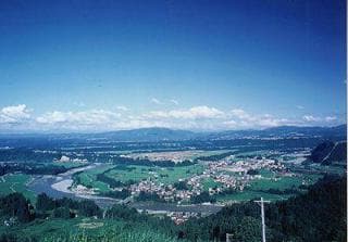 河岸段丘全景写真