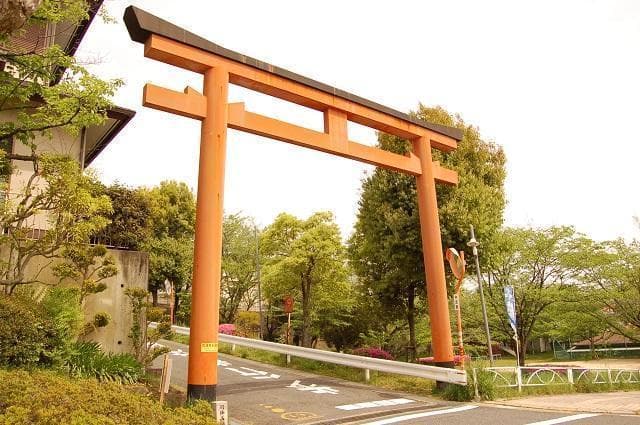 Torii gate at the entrance of the approach