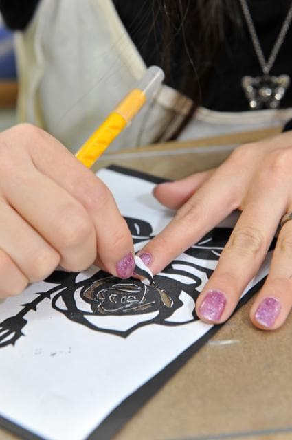 Cut-out green museum