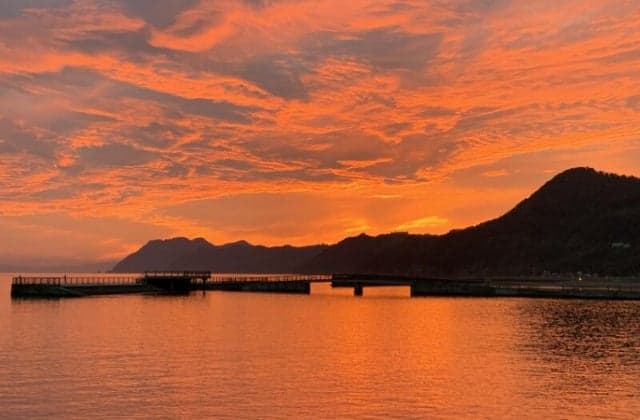 豊浦海浜公園の夕焼け