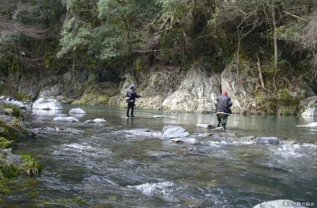 Fishing at Tamagawa Gorge