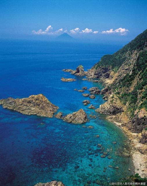 You can see Kaimondake from Cape Sata