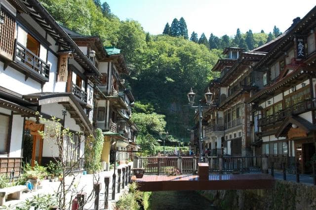 Summer view of Ginzan Onsen