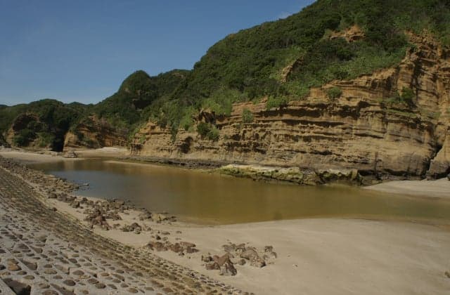 The mouth of the Miyaze River (at low tide)