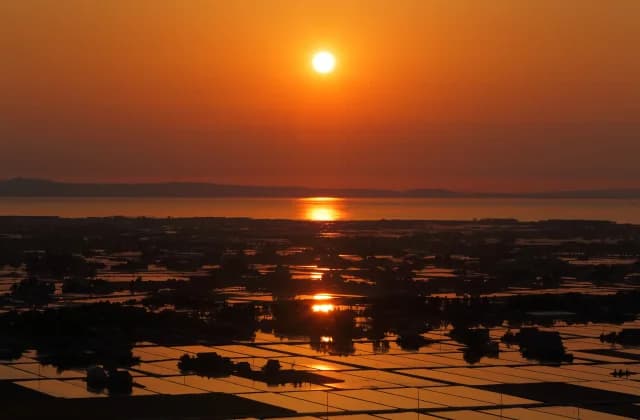 Evening view from Funami Castle Ruins
