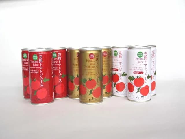 Ripe tomato juice (premium can cans without salt from left)