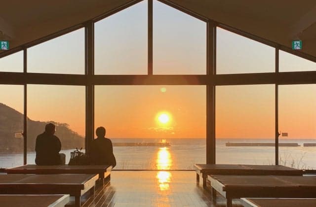 Asahi seen from Ofunato Onsen Lobby