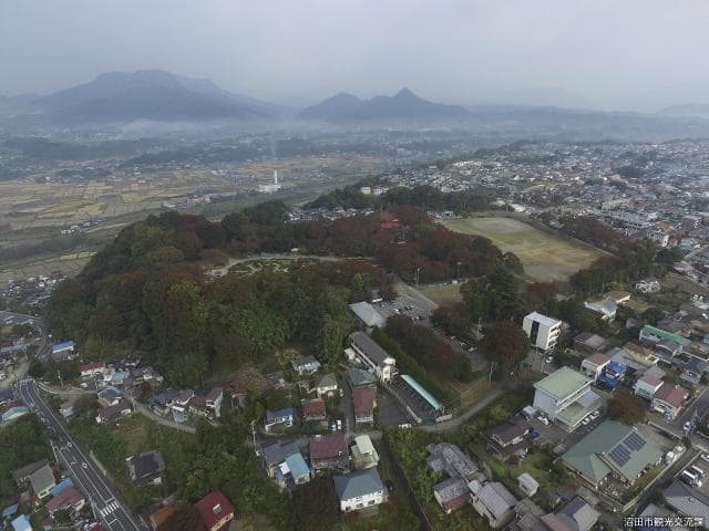 沼田城跡全景(空撮)