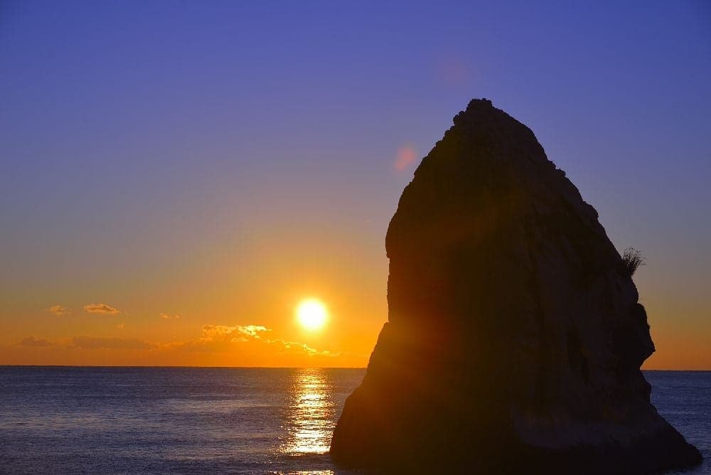 The first sunrise of Isohara Beach in Kitaibaraki City