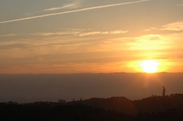 The first sunrise of the Great Kannon in Takasaki City