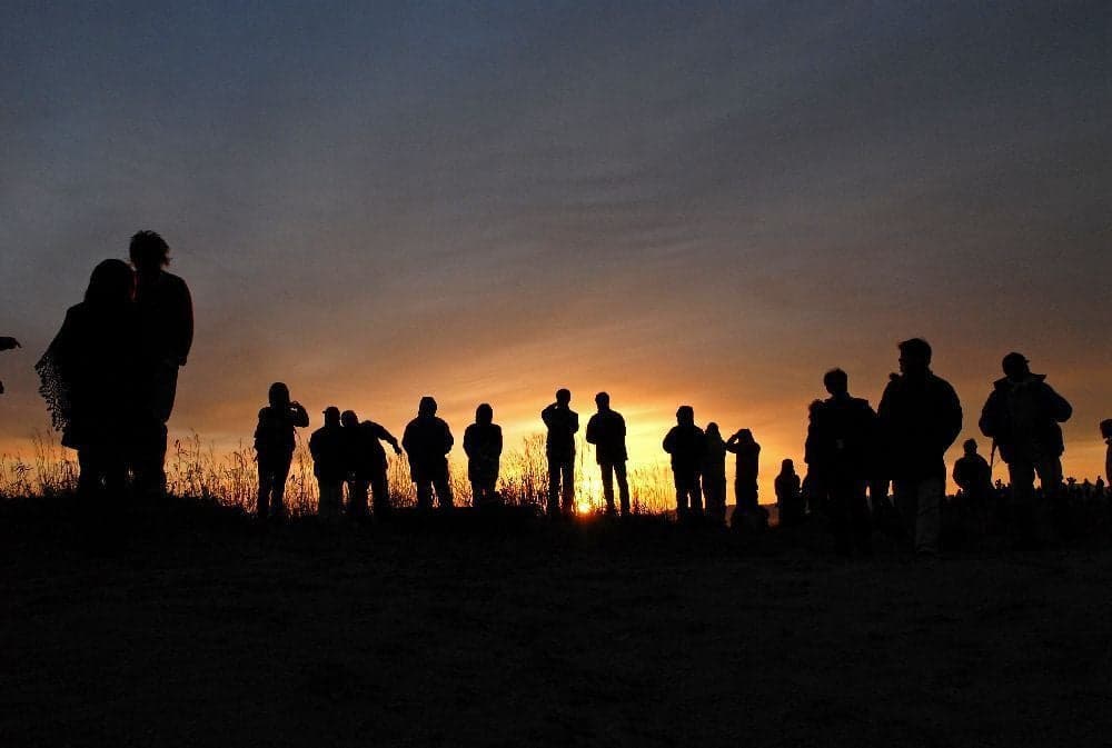 The first sunrise of the summit of Katsuragi, Gosho City