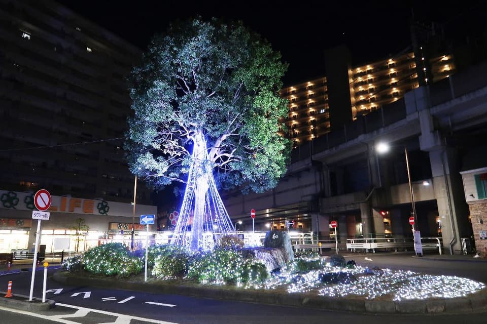 Illumination in front of JR Kita-Akabane Station Akabane Exit Station