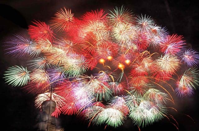 Summer festival fireworks