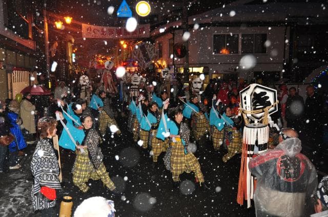 Kamioka's first Kompira evening festival