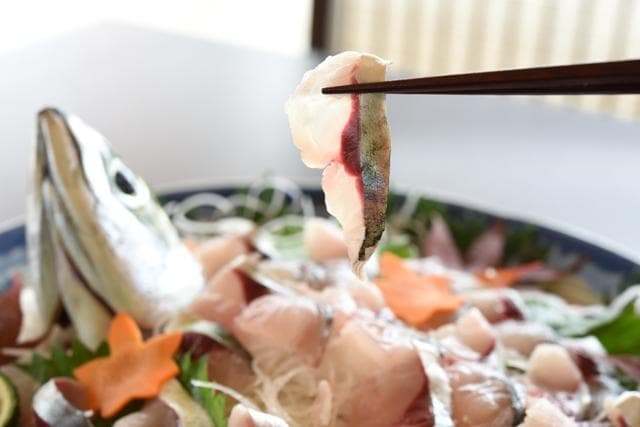 Sashimi of Kohama mackerel