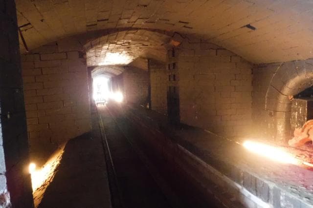Inside the gallery tile kiln