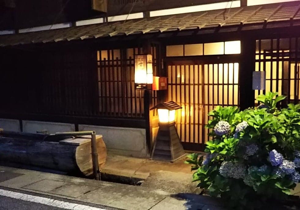 A water boat at night