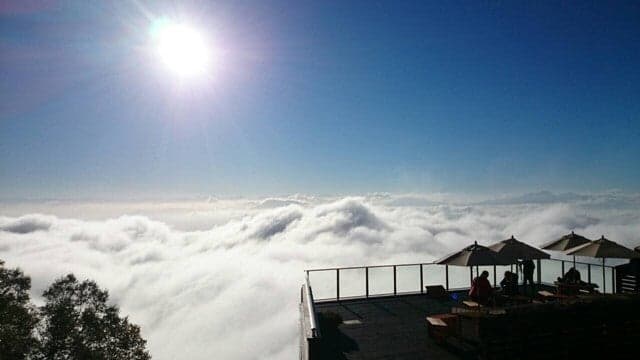 View the sea of clouds from SORA terrace
