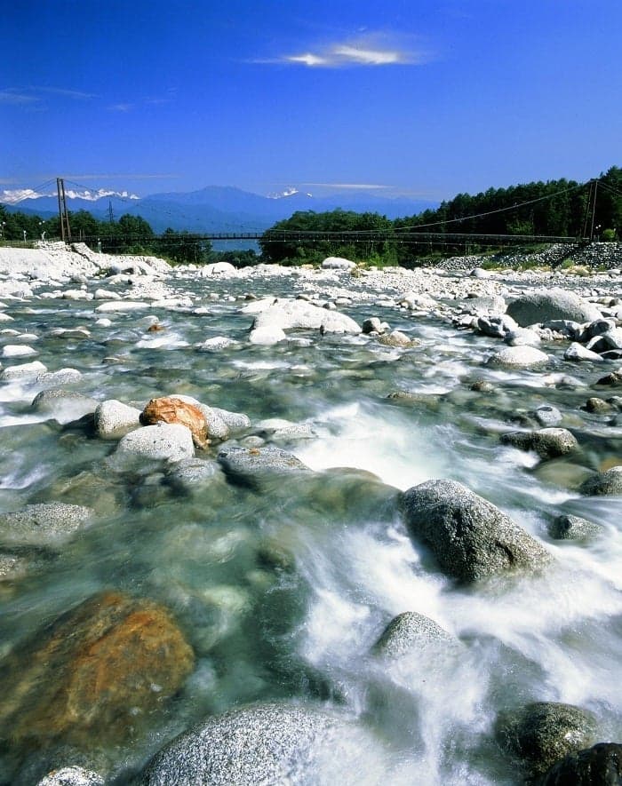 The Southern Alps view from the Otagiri River