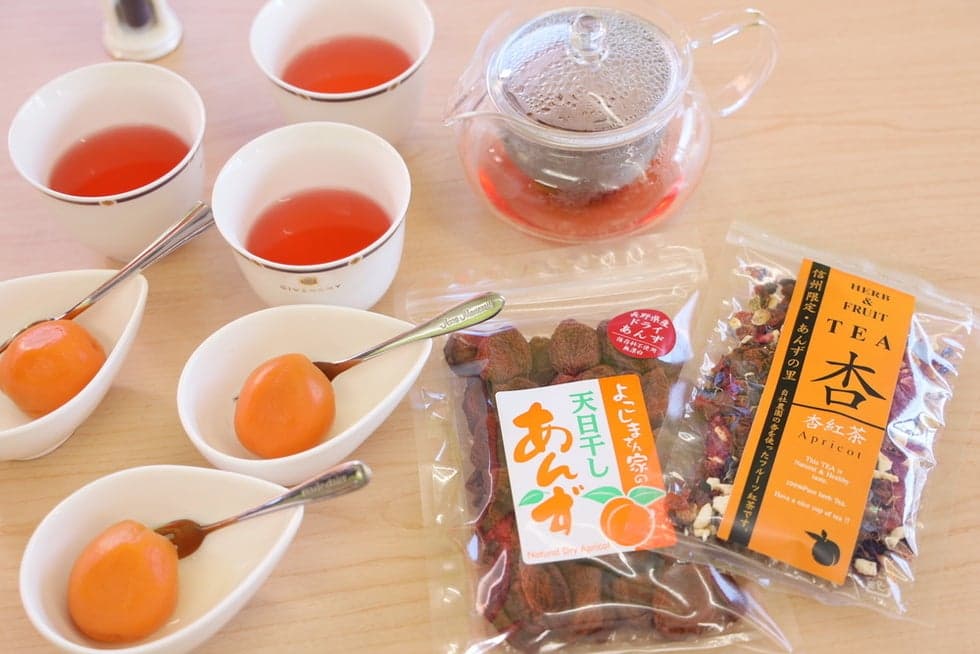 An apricot tea made from organic sun-dried apricot and herbs from our own farm is a rare dish.