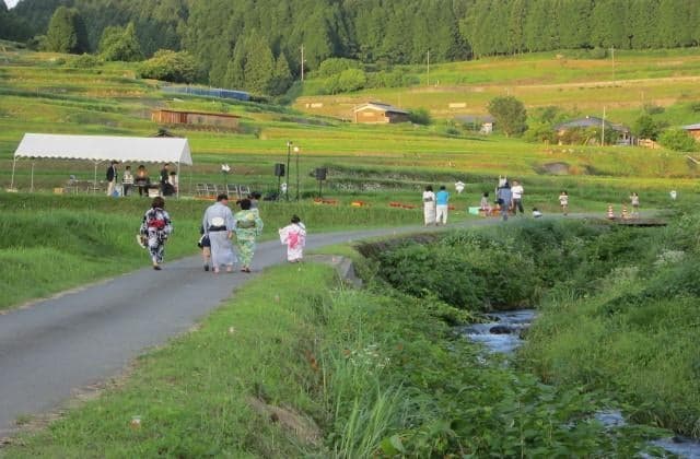Evening of firefly and yukata