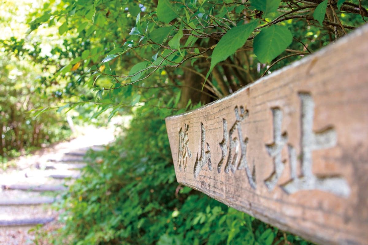 村指定史跡の勝山城址を偲ぶ緑豊かな遊歩道。頂上から日本海が望める人気散策路でもあります