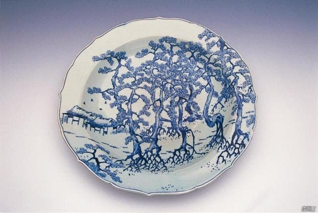 染付高松茶屋図皿