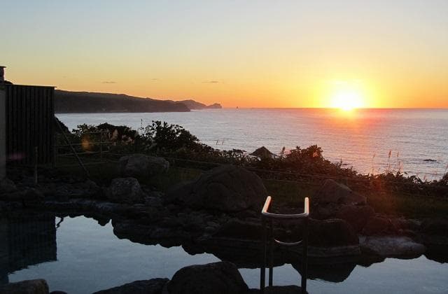 Sunset from the open-air bath