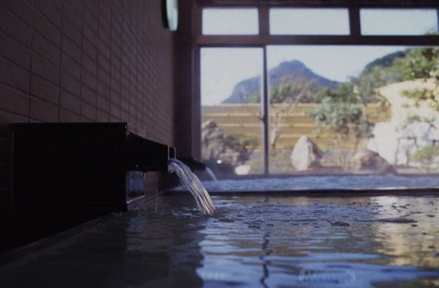 A hot spring with a view of Kubote