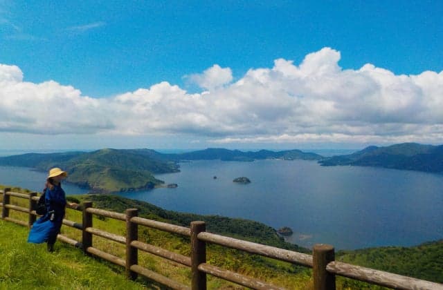 The island-mae caldera bay view from Mt.