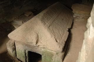 The sarcophagus of the Ishijinyama Tumulus