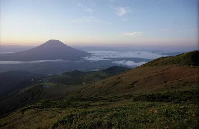 You can see Mt. Yotei near the summit of Niseko Annupuri.