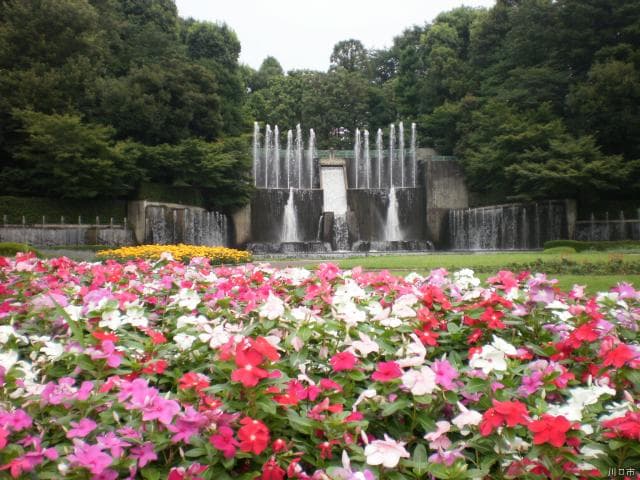 Waterfalls and large fountains