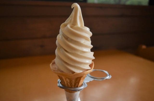 Red soybean soft serve ice cream