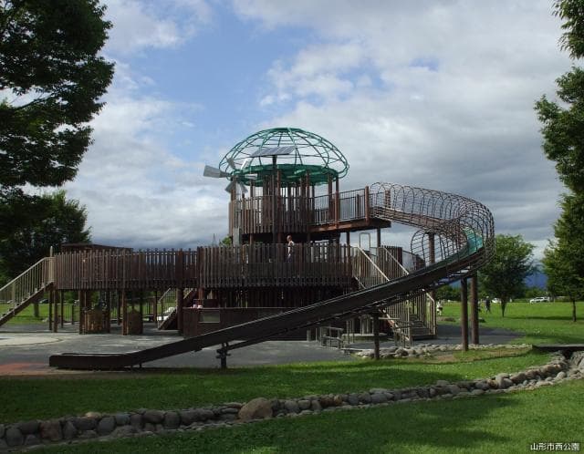 Large wooden playground equipment