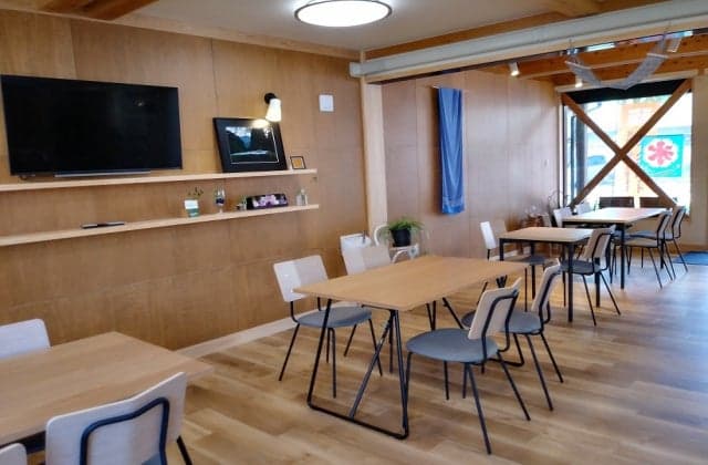 The lively plaza in front of Wakasa Station