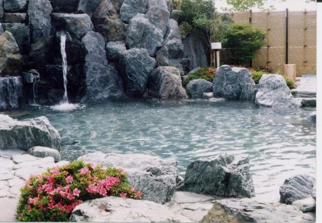 Japanese hot spring open-air bath
