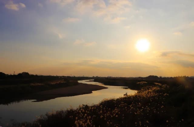宝満川(夕日)