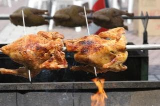 シャモの丸焼き