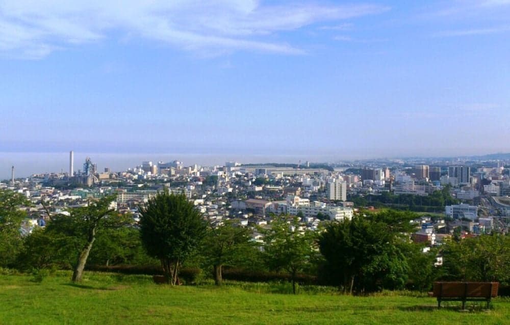 Observation deck at the top of Kamine Park, Hitachi City