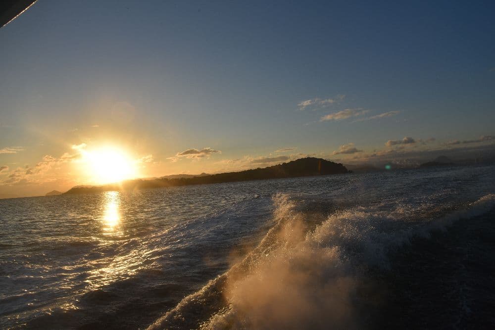 First sunrise cruise on Kojima Kanko Port, Kurashiki City