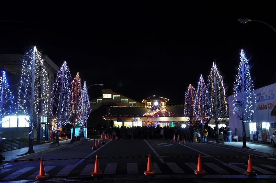 "Winter Firefly Street" in front of Toyosato Station